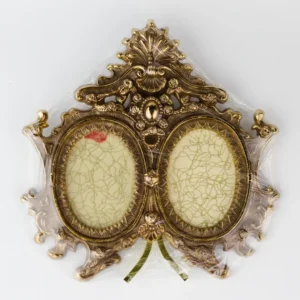 Brass Baroque Double Picture Frame Easel