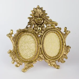 Brass Gold Baroque Double Picture Frame Easel